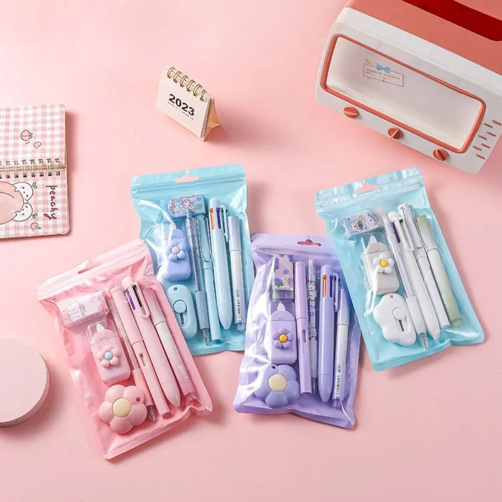 7-in-1 Stationery Set Students Prize Back to School Gift Correction Tape Birthday Present School Office Pencil Eraser Kids